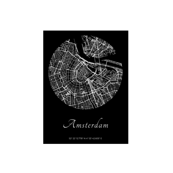 enhanced-matte-paper-poster-cm-30x40-cm-front-69086d3699712.png Affiche Plan d'Amsterdam sur fond noir