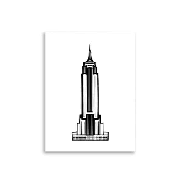 enhanced-matte-paper-poster-cm-30x40-cm-front-690c7ea7ddfbf.jpg Affiche Empire State Building – Lignes noires sur fond blanc