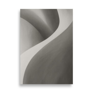 Affiche abstraite, courbes douces gris clair et foncé