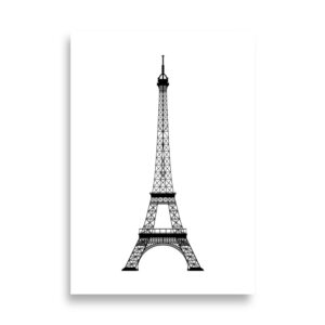 Affiche Eiffel Tower en noir et blanc – Ligne fine